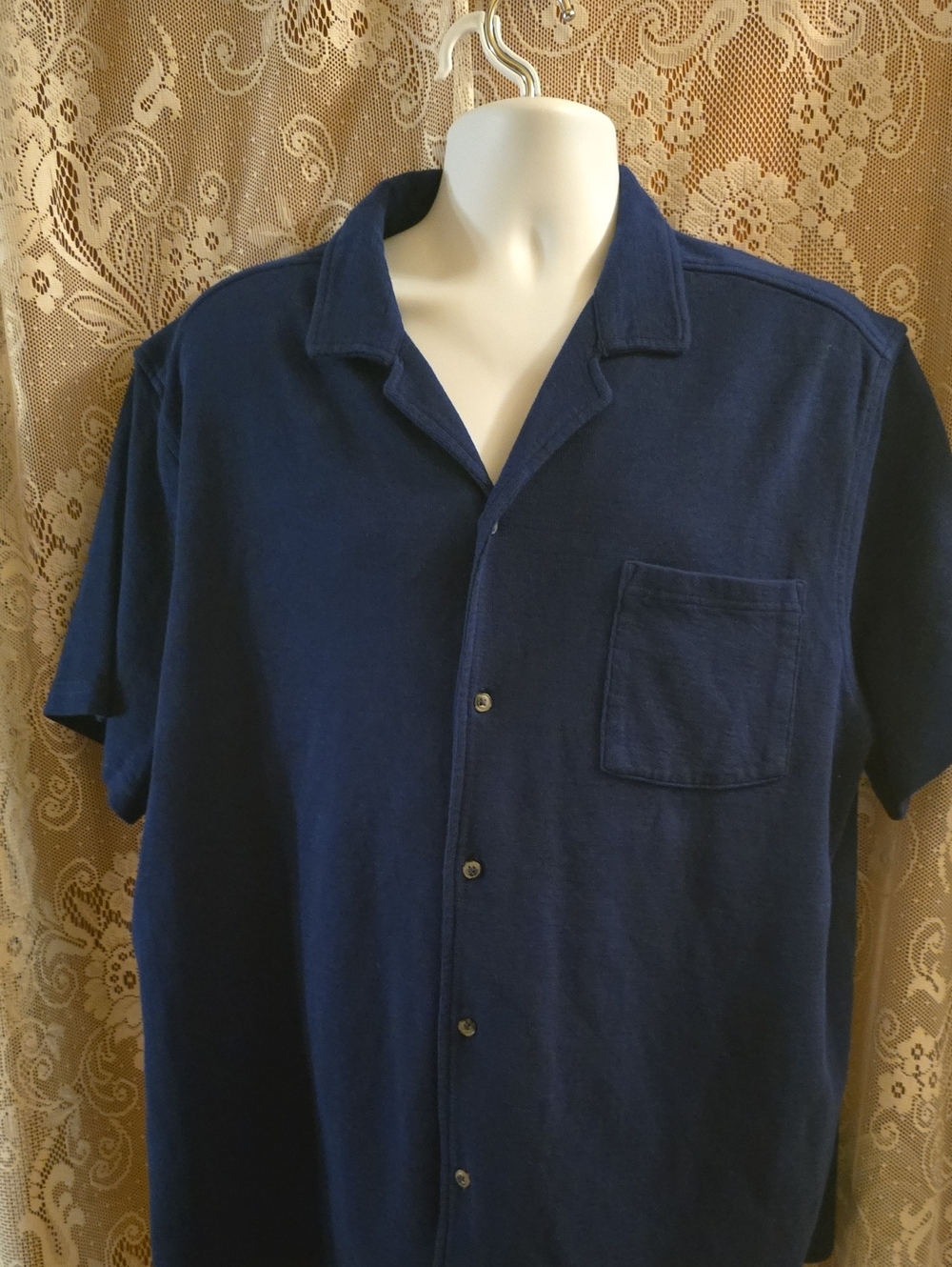 New Goodfellow Men's XL Navy Blue Short-Sleeve Button Short Sleeve Shirt